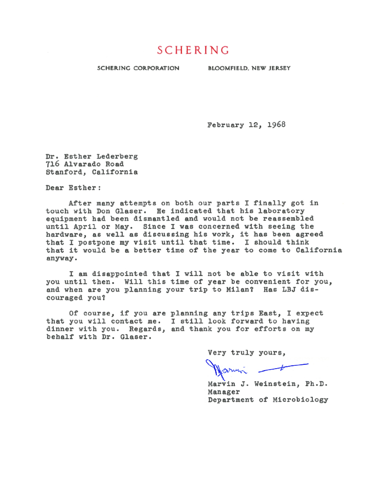 66-69 MarvinJWeinstein (Shering) to EML 2-12-68